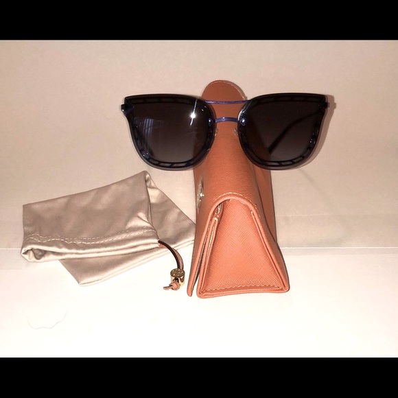 Tory Burch Sunglasses Cobalt Blue Gradient Lense - Picture 3 of 11